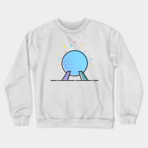 Spaceship Earth Theme Park Ride Crewneck Sweatshirt by CoconuTacha